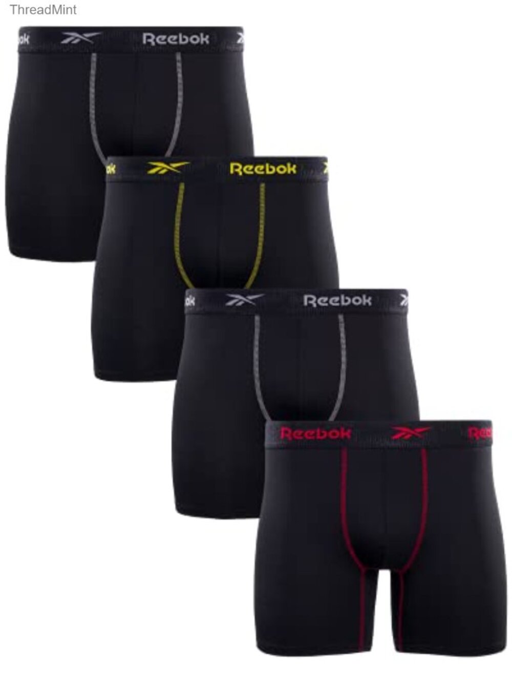 Mens Boxer Briefs Soft Stretch Moisture Wicking 4 Pack 6 Inch Inseam